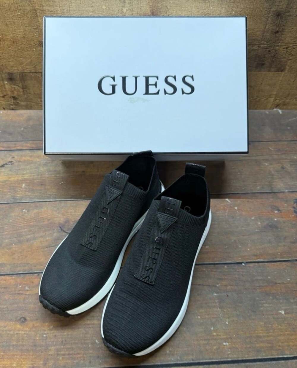 Guess Farroo Knit Slip-On Sneaker Size 8 M Black